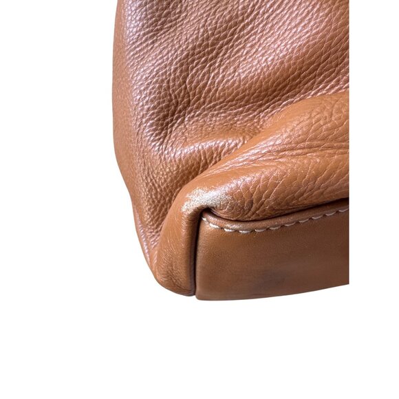 Vintage Y2K North Style Brown Leather Shoulder Tote Bag Purse Satchel Handbag - Picture 12 of 13